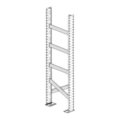 Fiancata con traverse per scaffalatura zincata