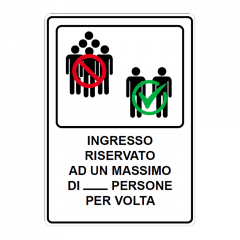 Cartello segnaletico per ingresso limitato Covid-19