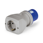 Adattatore per presa CEE con 1 presa di sicurezza