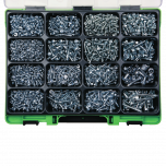 Assortimento di viti autoforanti zincate bianche