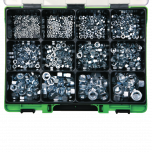 Assortimento dadi esagonali alti zincati bianchi