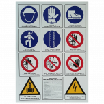Cartello per cantiere a 11 simboli