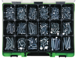 Assortimento di viti zincate bianche TE in acciaio 8.8