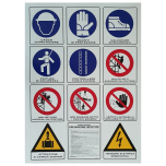 Cartello per cantiere a 11 simboli